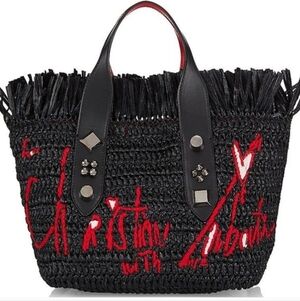 Chritian Louboutin Black and Red Woven Handbag